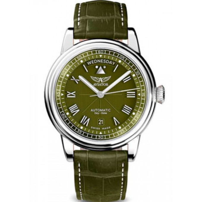 Швейцарские наручные мужские часы AVIATOR V.3.35.0.278.4. Коллекция Douglas DC-3 W229061