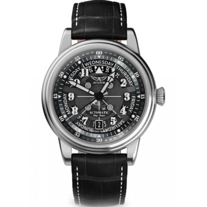 Швейцарские наручные мужские часы AVIATOR V.3.36.0.284.4. Коллекция Douglas Day-Date W235194